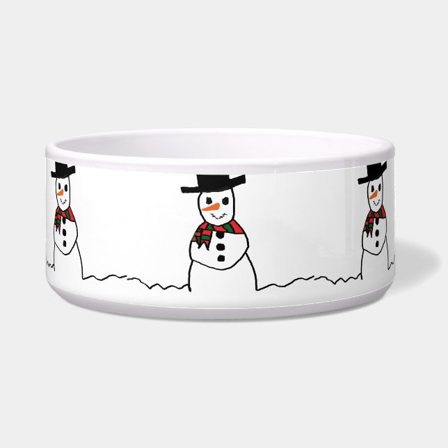 Snowman Pet Bowl Voerbakje (Voorkant)