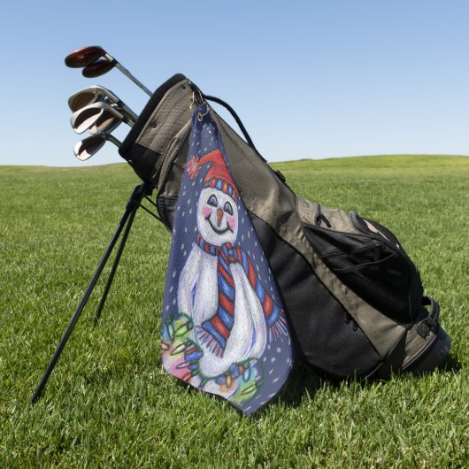 Snowman Pet Scarf Holding String-kerstlampjes Golfhanddoek (Groen)