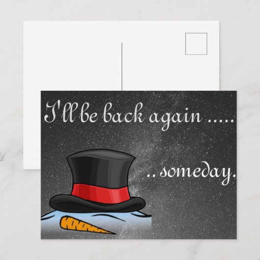 Snowman Pet Vakantievakdag Briefkaart (Voorkant / Achterkant)