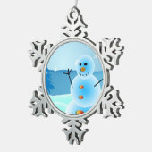 Snowman pewter kerstversiering tin sneeuwvlok ornament (Rechts)