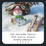 Snowman Photo Christmas Return Address Sticker<br><div class="desc">Snowman Photo Christmas Return Address Sticker</div>