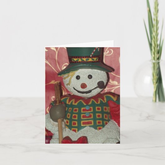 Snowman Photo Folded Note Card Notitiekaartje (Voorkant)