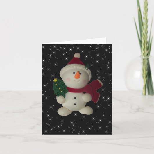Snowman Photo Folded Note Kaart (Voorkant)