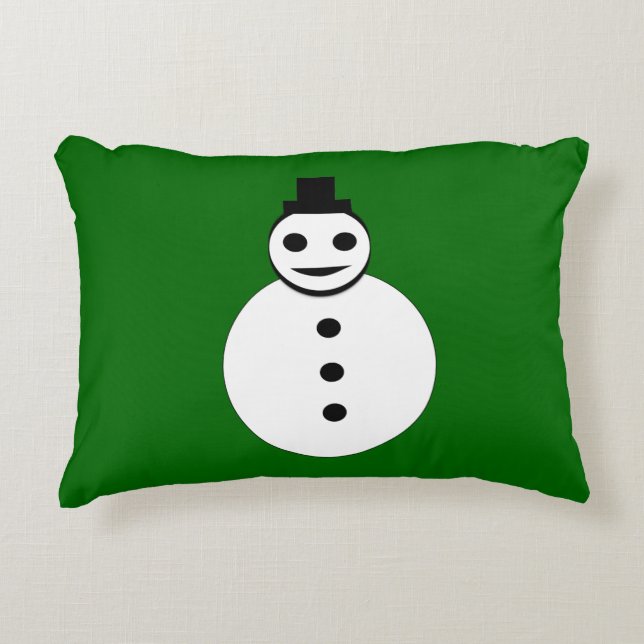 Snowman Pillow glimlachen Accent Kussen (Voorkant)