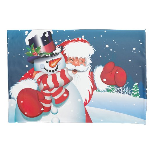 Snowman Pillowcase Kussensloop (Voorkant)