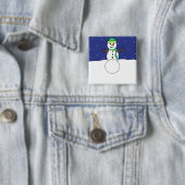 Snowman pin vierkante button 5,1 cm (In situ)