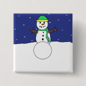 Snowman pin vierkante button 5,1 cm (Voorkant)