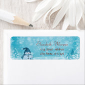 Snowman, Pine Tree, Vakantie Etiket (Insitu)