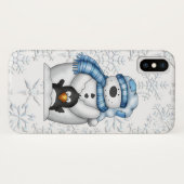 Snowman pinguïn snowflake tien hoesje (Achterkant (horizontaal))