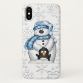 Snowman pinguïn snowflake tien hoesje (Achterkant)