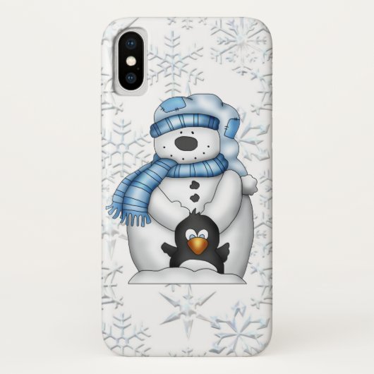 Snowman pinguïn snowflake tien hoesje (Achterkant)