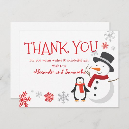 Snowman pinguin Winter Wonderland (Voorkant / Achterkant)