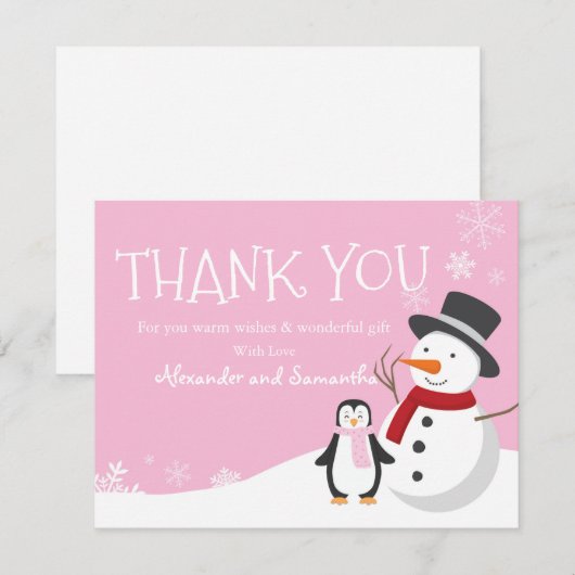 Snowman pinguin Winter Wonderland (Voorkant / Achterkant)