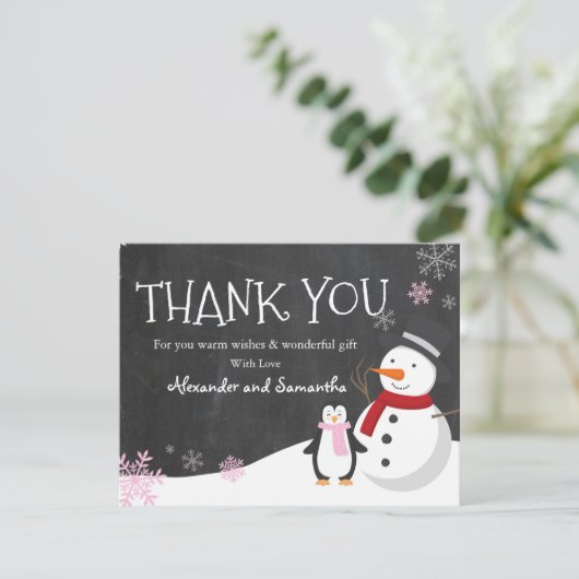 Snowman pinguin Winter Wonderland (Staand voorkant)