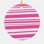 Snowman Pink Zebra Baby's eerste kerstversiering Keramisch Ornament (Achterkant)