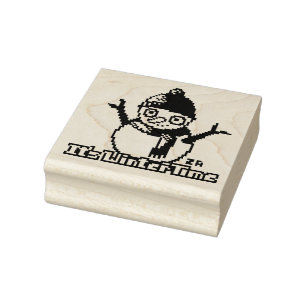 Snowman PixelArt, Pixel Art,  Rubberstempel