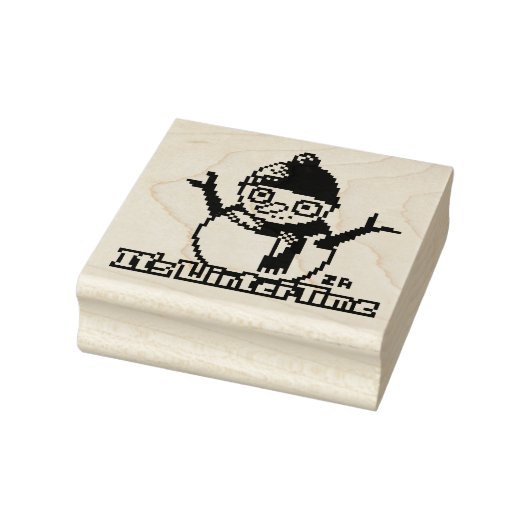 Snowman PixelArt, Pixel Art,  Rubberstempel (Stempel)