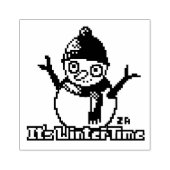 Snowman PixelArt, Pixel Art,  Rubberstempel (Afrduk)
