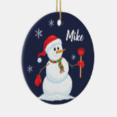 Snowman Plumber Ornament Personalized (Rechts)