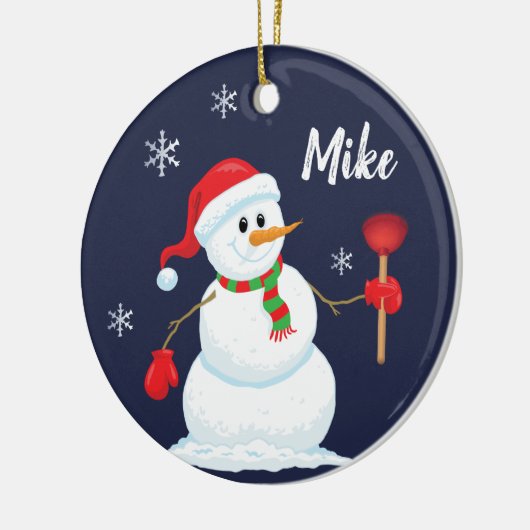 Snowman Plumber Ornament Personalized (Links)