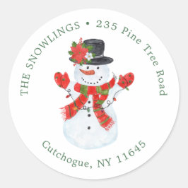 Snowman Poinsettia: etiket met kerstretour