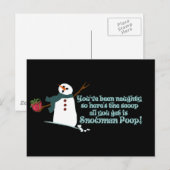 Snowman Poop Briefkaart (Voorkant / Achterkant)