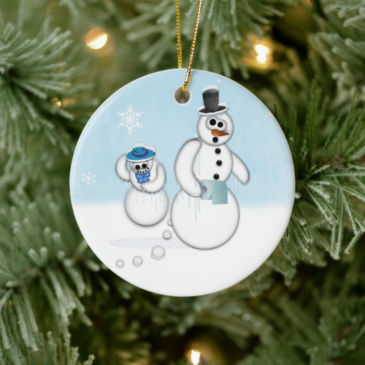 Snowman Poop Keramisch Ornament (Boom)
