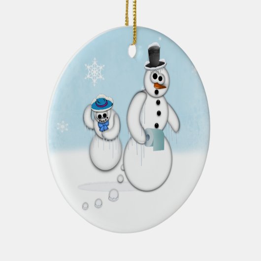 Snowman Poop Keramisch Ornament (Rechts)