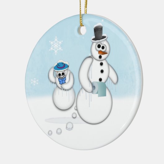 Snowman Poop Keramisch Ornament (Links)