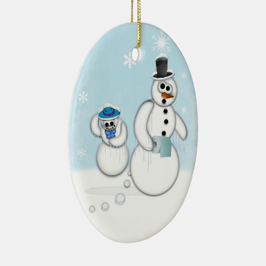 Snowman Poop Keramisch Ornament (Rechts)