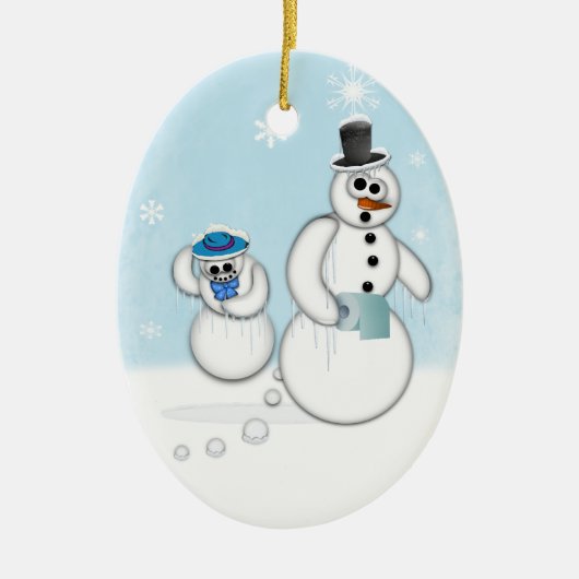 Snowman Poop Keramisch Ornament (Voorkant)