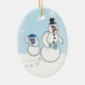 Snowman Poop Keramisch Ornament (Achterkant)