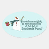 Snowman Poop Ovale Sticker (Voorkant)