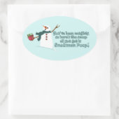 Snowman Poop Ovale Sticker (Tas)