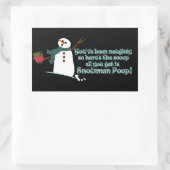 Snowman Poop Rechthoekige Sticker (Tas)