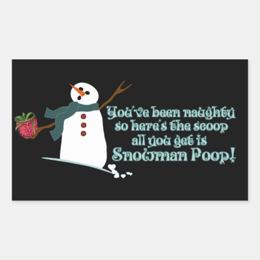 Snowman Poop Rechthoekige Sticker (Voorkant)