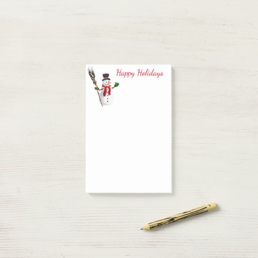 Snowman Post-it® Notes (Op bureau)
