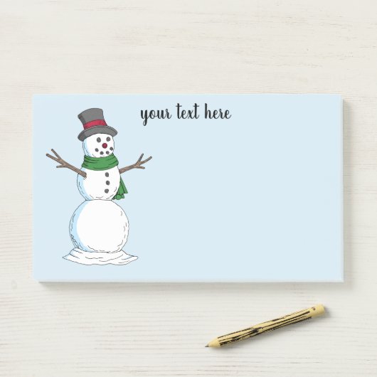 Snowman Post-it® Notes (Op bureau)