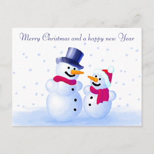 Snowman Postcard Feestdagenkaart (Voorkant)
