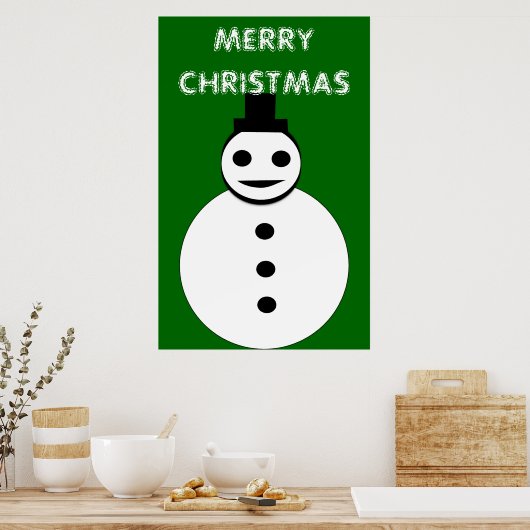 Snowman-Poster glimlachen Poster (Keuken)