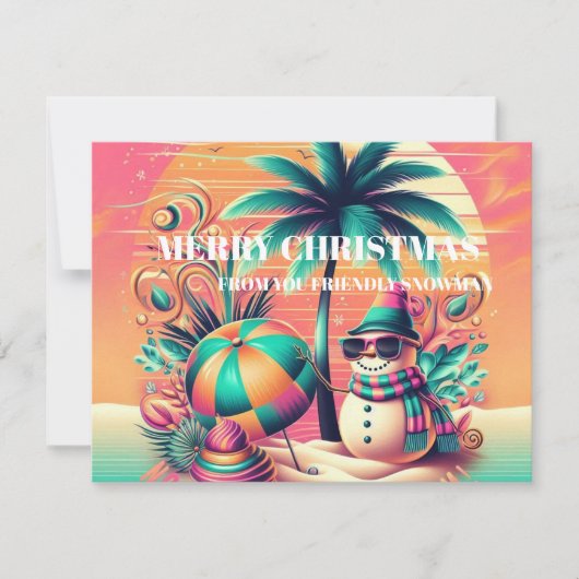 SNOWMAN POSTKAART FEESTDAGENKAART (Voorkant)