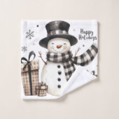 Snowman Prettige feestdagen Bad Handdoek (Wasdoekje)