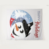 Snowman prettige feestdagen kerstcadeautjes wandkleed (Voorkant (horizontaal))