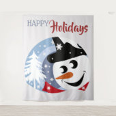 Snowman prettige feestdagen kerstcadeautjes wandkleed (Voorkant)