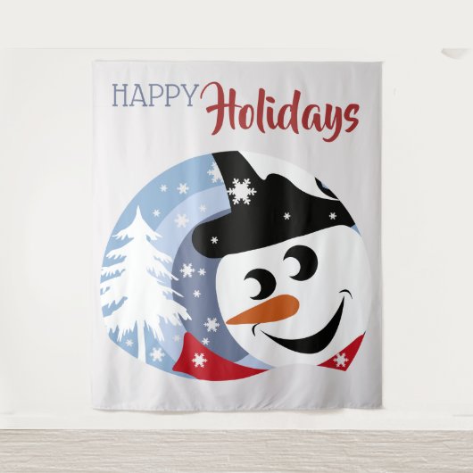 Snowman prettige feestdagen kerstcadeautjes wandkleed (Voorkant)