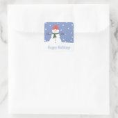 Snowman Prettige feestdagen Kerstmis Vierkante Sticker (Tas)