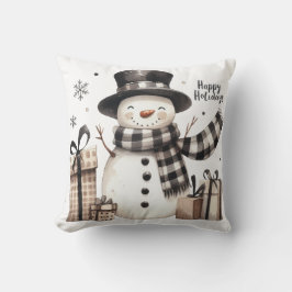 Snowman Prettige feestdagen Kussen