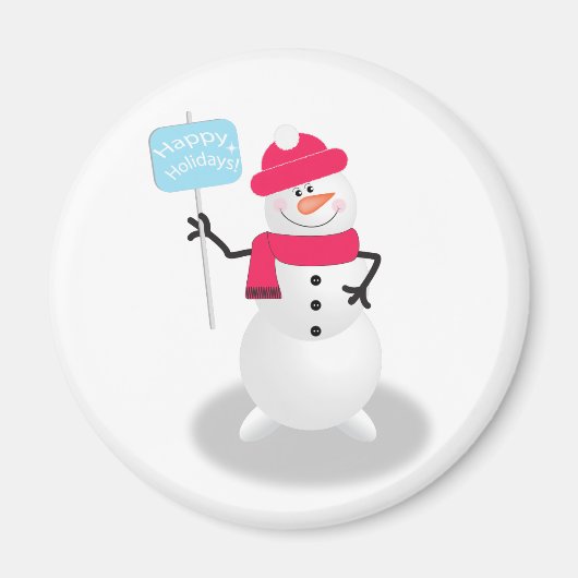 Snowman Prettige feestdagen Magneet (Voorkant)