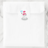 Snowman Prettige feestdagen Ronde Sticker (Tas)