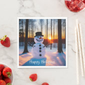 Snowman Prettige feestdagen Servet (Insitu)